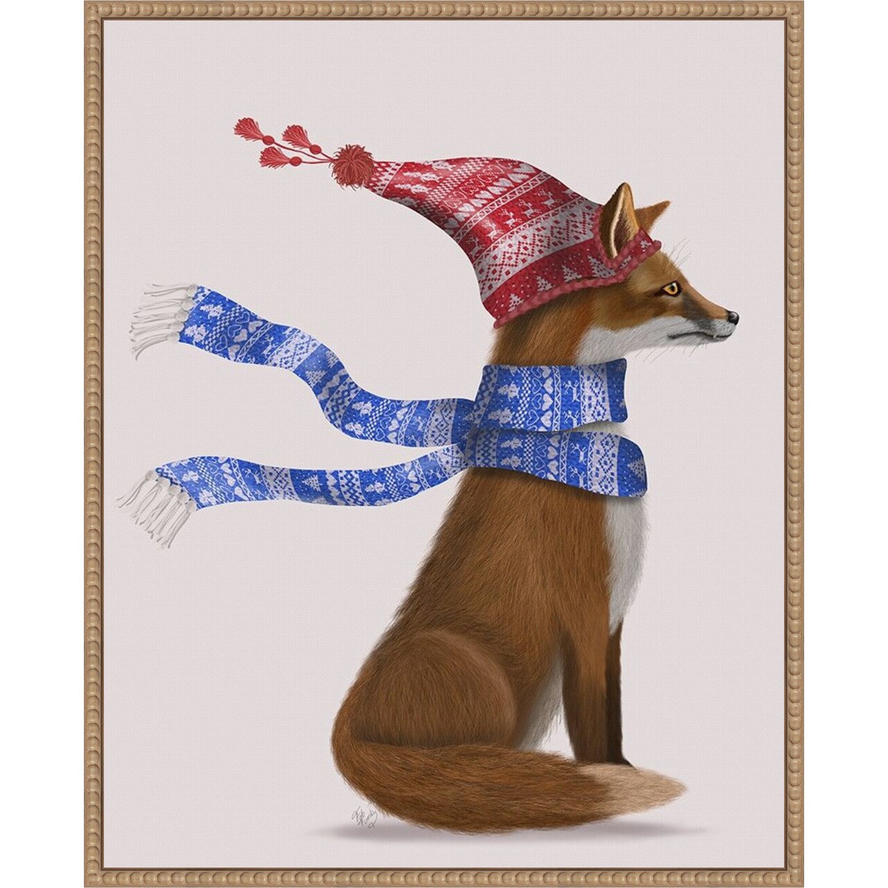 Windswept Fox by Fab Funky 23-in. W x 28-in. H. Canvas Wall Art Print Framed